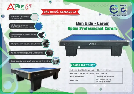BÀN BIDA 3 BĂNG APLUS PROFESSIONAL - Ảnh 2
