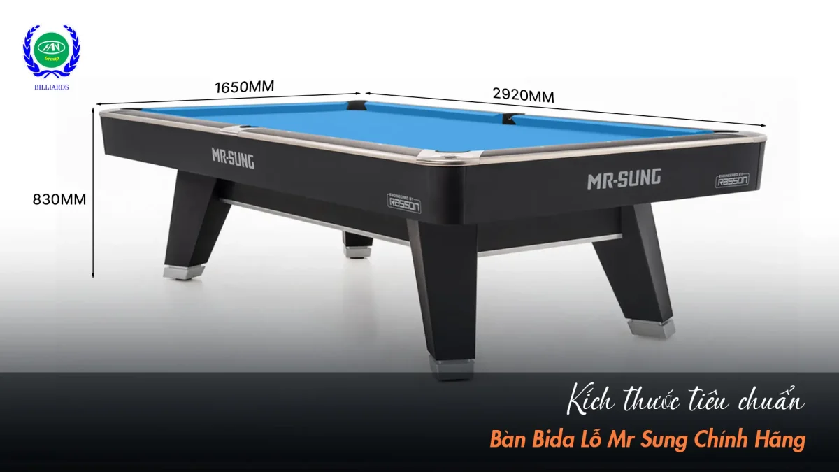 Kích thước tiêu chuẩn của bàn bida Mr-Sung Chính Hãng | Bida Hoàng Anh Nam Group