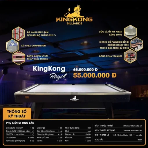 BÀN BIDA LỖ/POOL KINGKONG ROYAL - Ảnh 2
