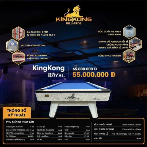 BÀN BIDA LỖ/POOL KINGKONG ROYAL - Ảnh 3