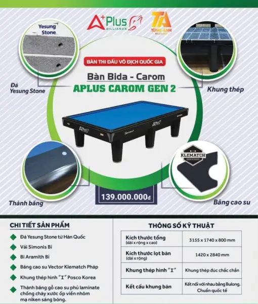 BÀN BIDA 3C APLUS GEN 2 - Ảnh 2
