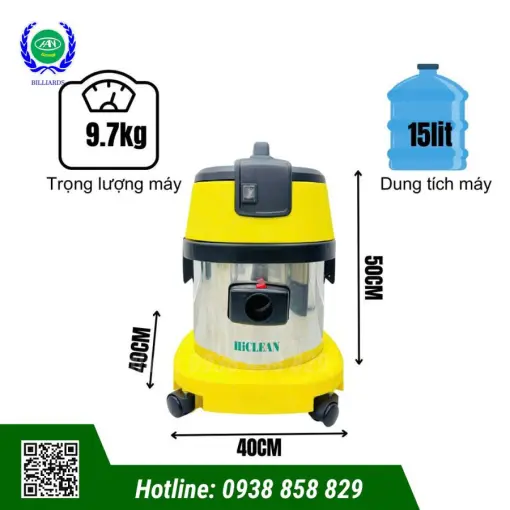 MÁY HÚT BỤI CÔNG NGHIỆP HICLEAN HC15A - Ảnh 2