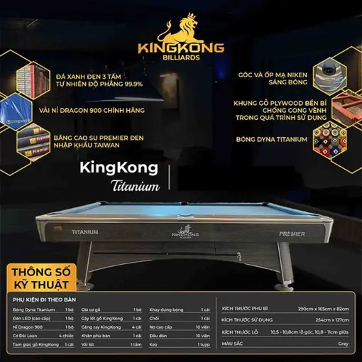 BÀN BIDA LỖ KINGKONG TITANIUM - Ảnh 4
