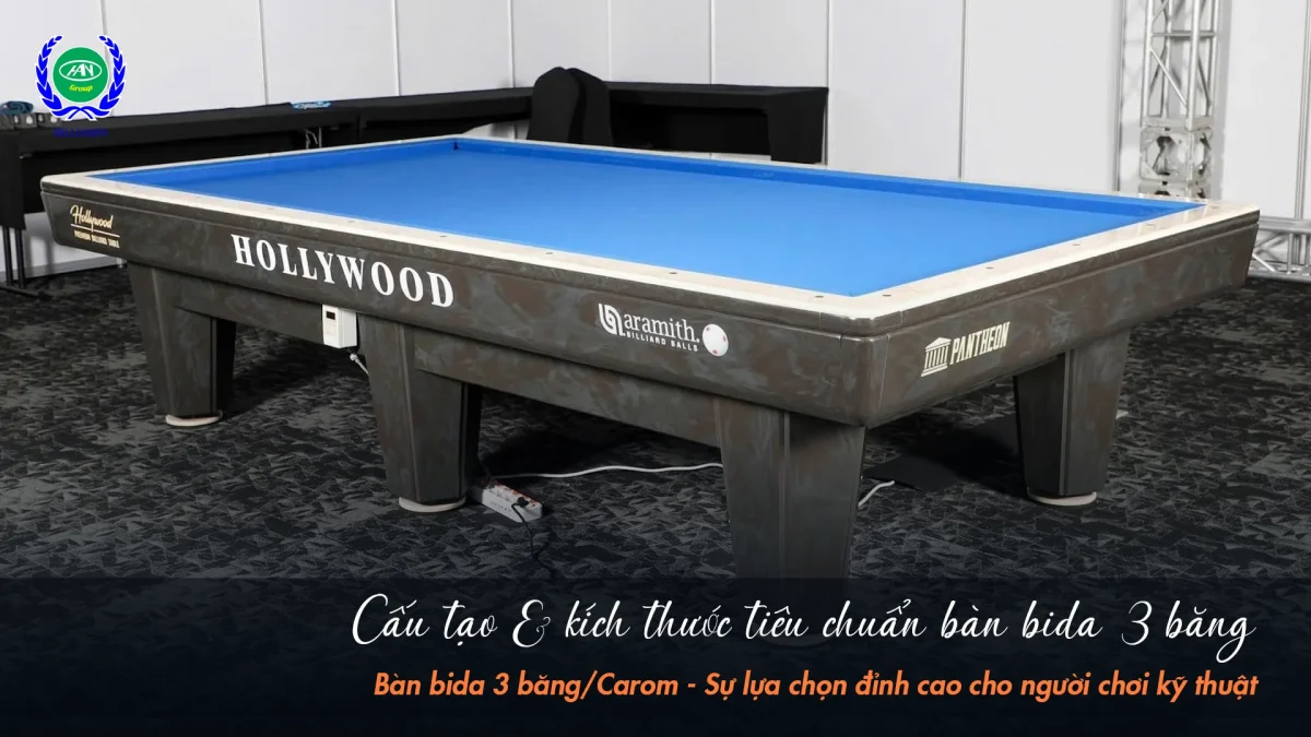 Tìm hiểu cấu tạo và kích thước bàn bida 3C dành cho thi đấu | Bida Hoàng Anh Nam Group