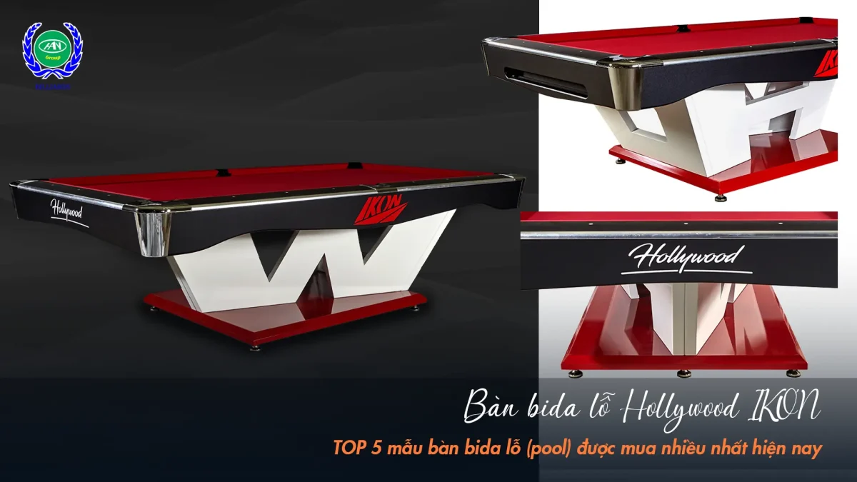 Mẫu bàn bida lỗ Hollywood IKON | Bida Hoàng Anh Nam Group