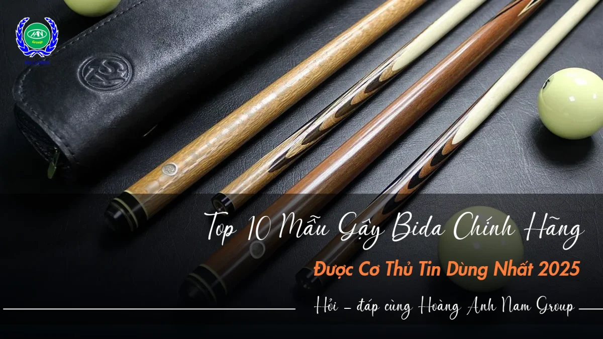 Top 10 mẫu cơ bida chính hãng được lựa chọn nhiều nhất 2025 | Bida Hoàng Anh Nam Group