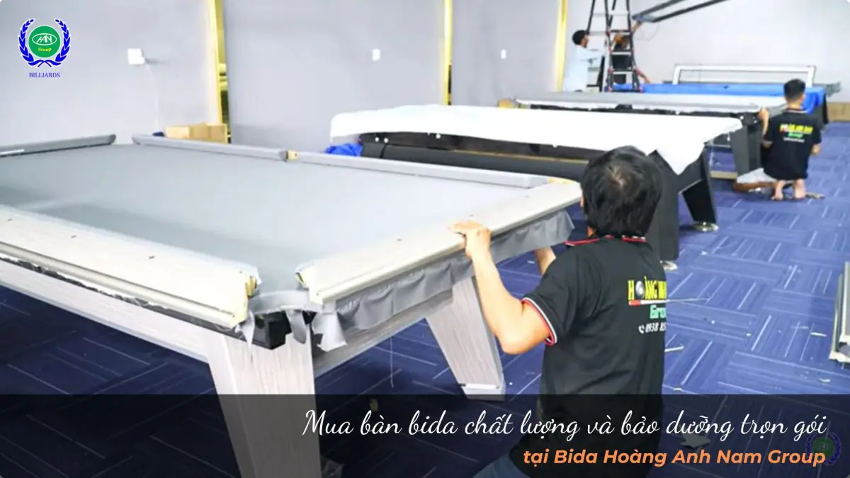 Mua bàn bida chất lượng và bảo dưỡng trọn gói tại Bida Hoàng Anh Nam Group